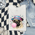 Pug Puppy Shirt Dog Jokes Gift Women Comic Tee Puggle T-Shirt Dog Fan Cartoon Tshirt Humor Graphic Vintage Chewing Gum Tshirt