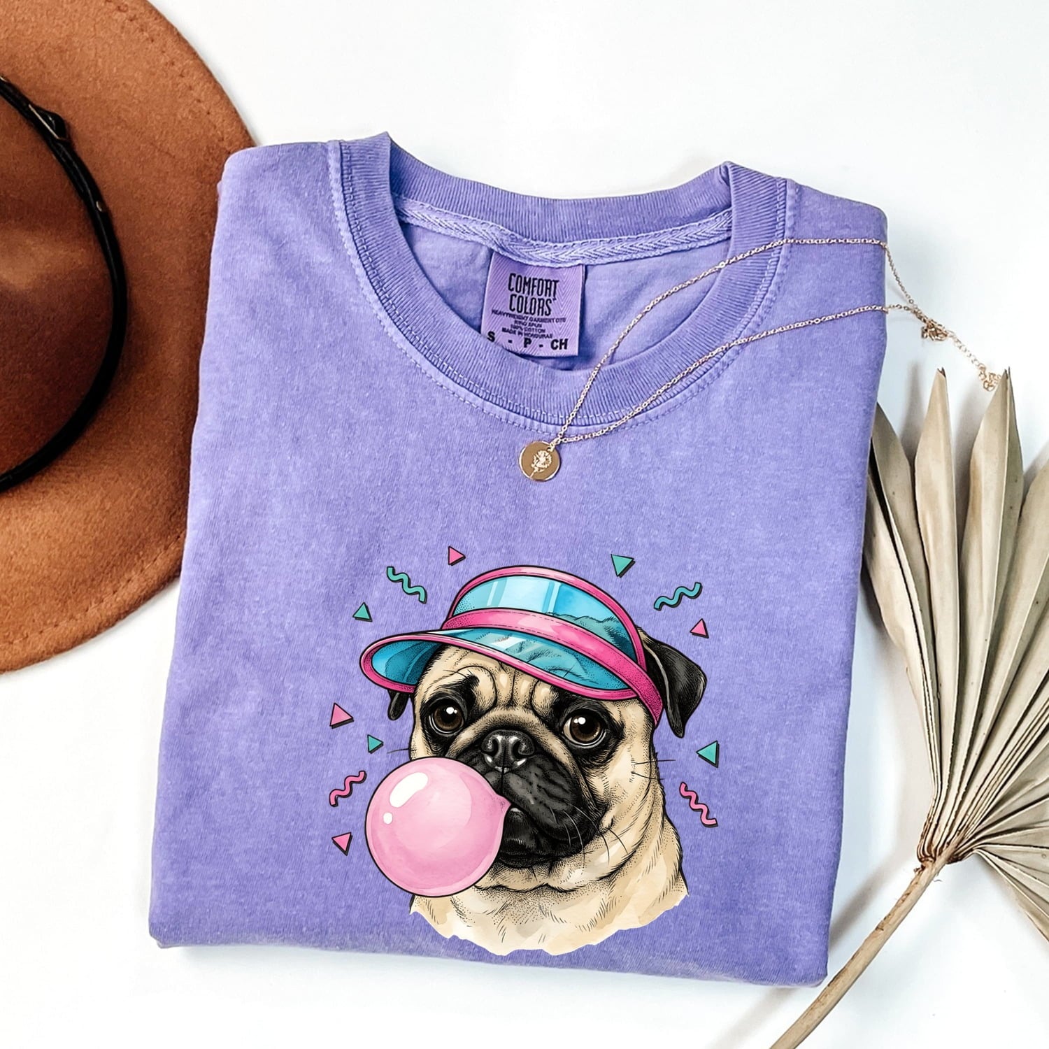Pug Puppy Shirt Dog Jokes Gift Women Comic Tee Puggle T-Shirt Dog Fan Cartoon Tshirt Humor Graphic Vintage Chewing Gum Tshirt