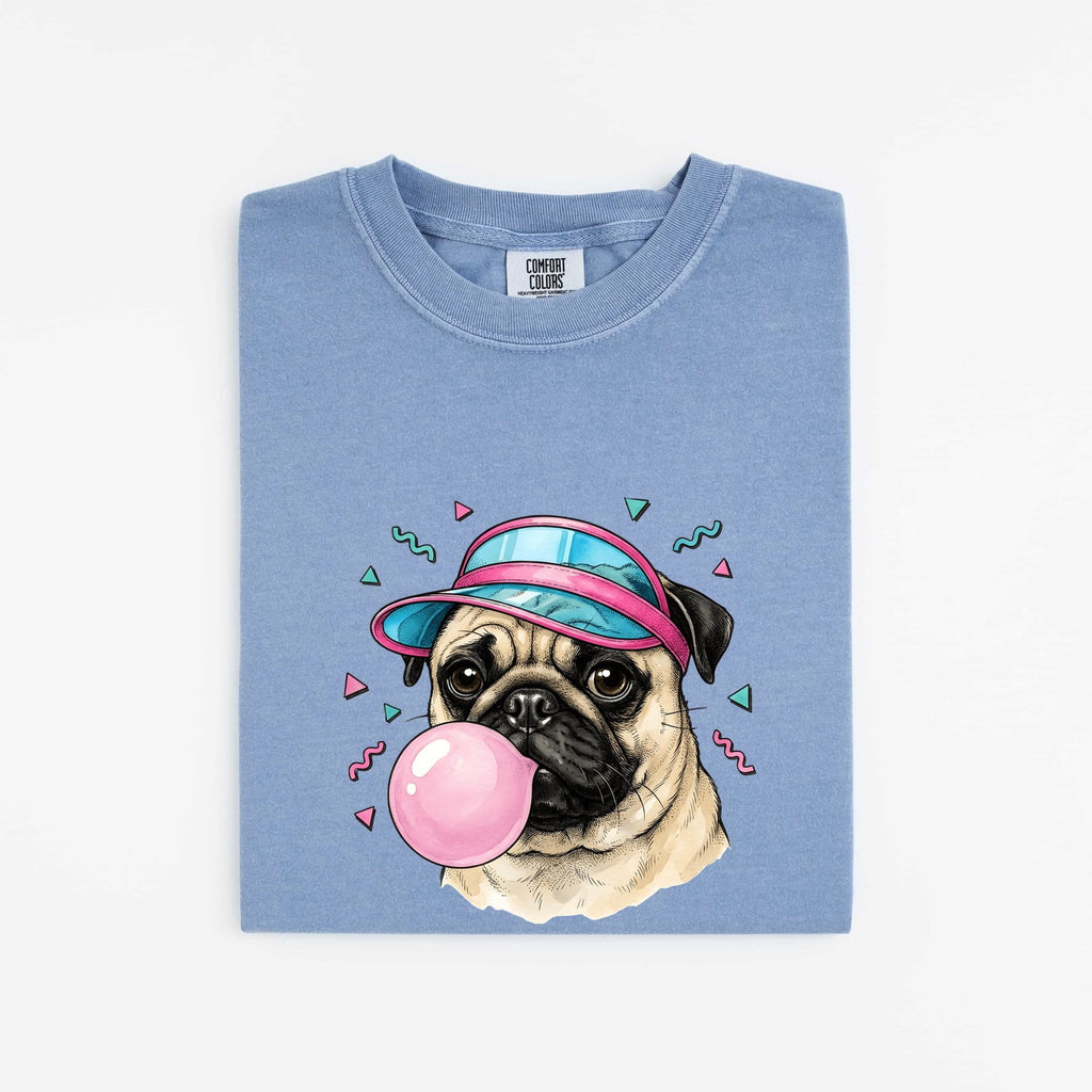 Pug Puppy Shirt Dog Jokes Gift Women Comic Tee Puggle T-Shirt Dog Fan Cartoon Tshirt Humor Graphic Vintage Chewing Gum Tshirt