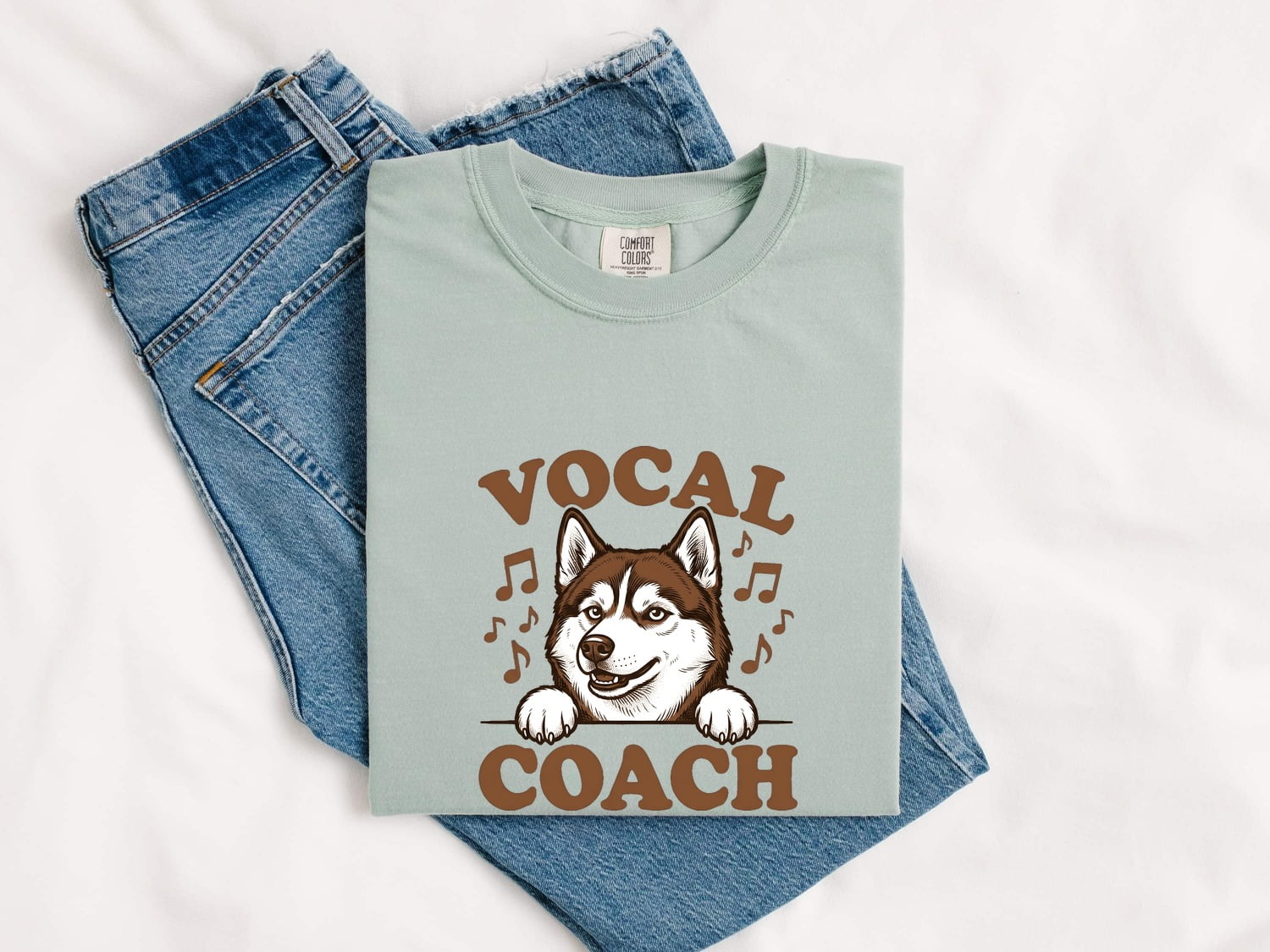 Husky Puppy Shirt Dog Jokes Gift Women Sketch Tee Siberian Husky T-Shirt Dog Fan Husky Drawing Pun Graphic Vintage Musical Symbols Tshirt