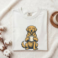 Golden Retriever Shirt Dog Cappuccino Gift Women Sketch Tee Retriever T-Shirt Dog Fan Drawing Design Coffee Tshirt Cartoon Tea Cup Tshirt