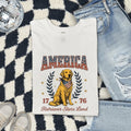 Golden Retriever Shirt 4th Of July Animal Gift Women Sketch Tee Retriever T-Shirt Independence Fan Drawing Graphic Cartoon Crown Tshirt