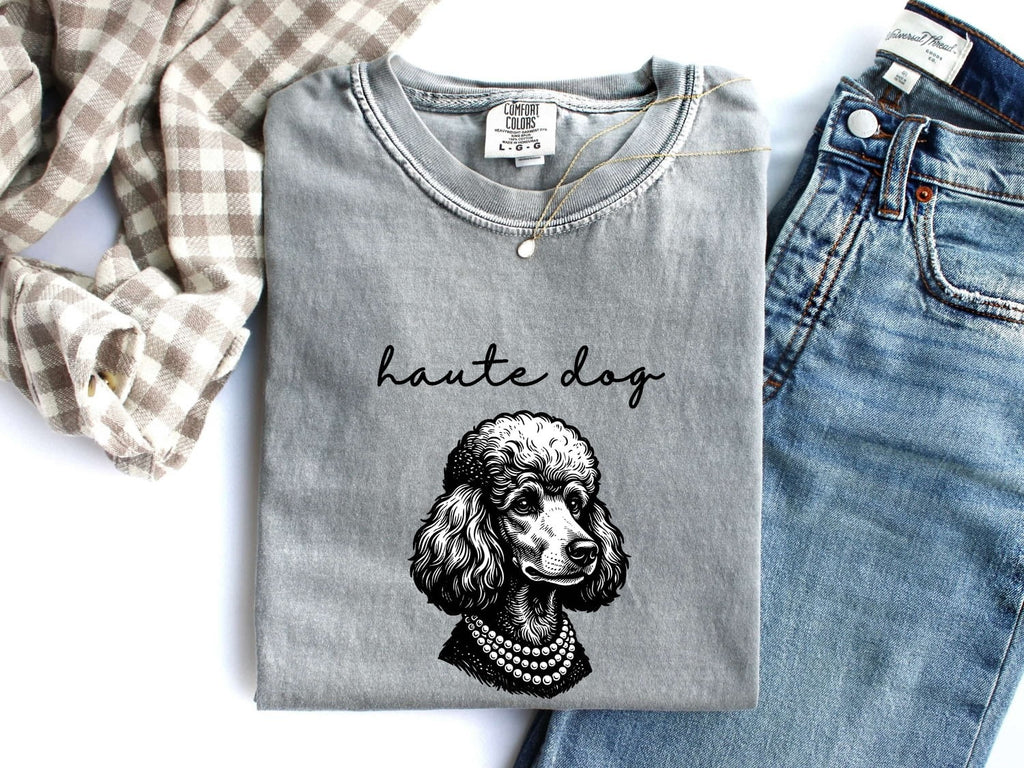 Toy Poodle Shirt Dog Apparel Gift Women Old School Tee Poodle T-Shirt Dog Fan Poodle Art Tshirt Clothing Graphic Line Art Pearl Strand
