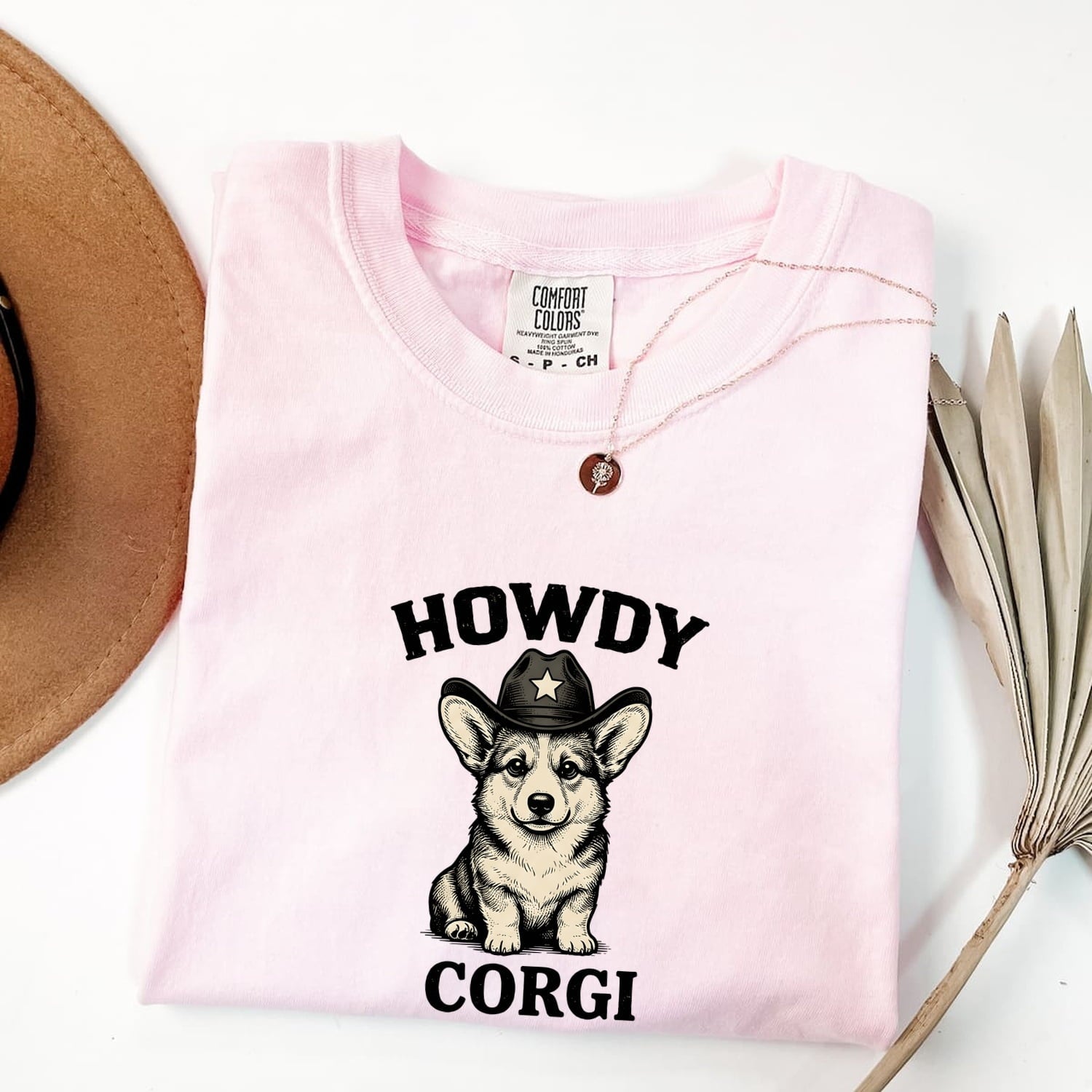 Corgi Cowboy Shirt Dog Rodeo Gift Women Hand Drawn Tee Pembroke Welsh Corgi T-Shirt Dog Fan Corgi Illustration Rodeo Graphic Tshirt Cartoon