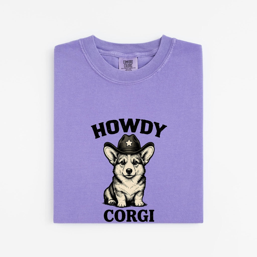 Corgi Cowboy Shirt Dog Rodeo Gift Women Hand Drawn Tee Pembroke Welsh Corgi T-Shirt Dog Fan Corgi Illustration Rodeo Graphic Tshirt Cartoon