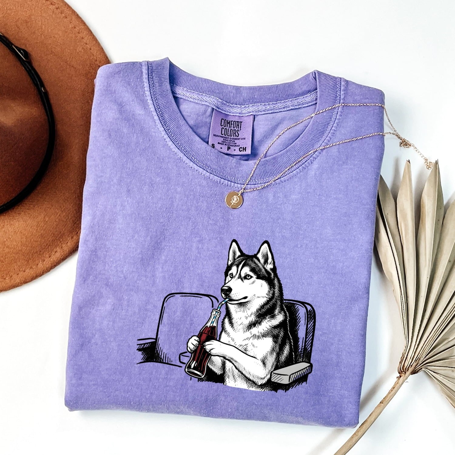 Sled Dog Shirt Dog Comedy Gift Women Line Art Tee Husky T-Shirt Dog Fan Minimalist Tshirt Humor Graphic Cartoon Fizzy Drink Bottle Tshirt