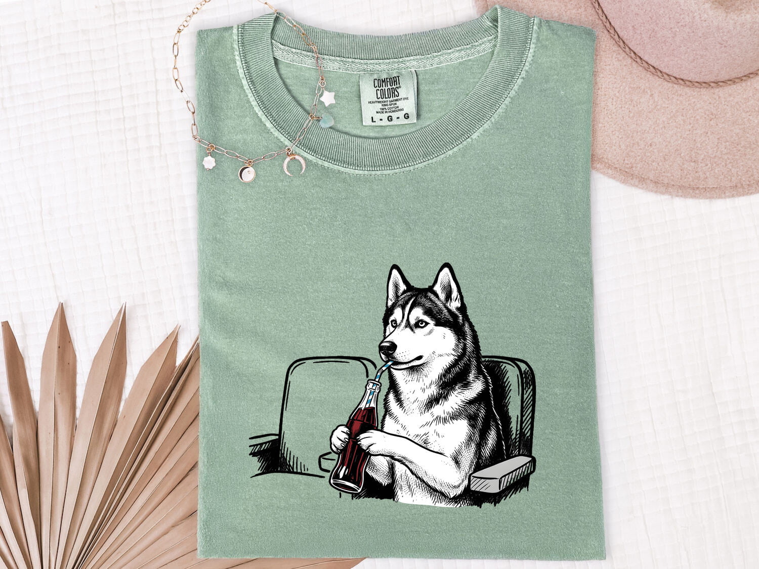 Sled Dog Shirt Dog Comedy Gift Women Line Art Tee Husky T-Shirt Dog Fan Minimalist Tshirt Humor Graphic Cartoon Fizzy Drink Bottle Tshirt
