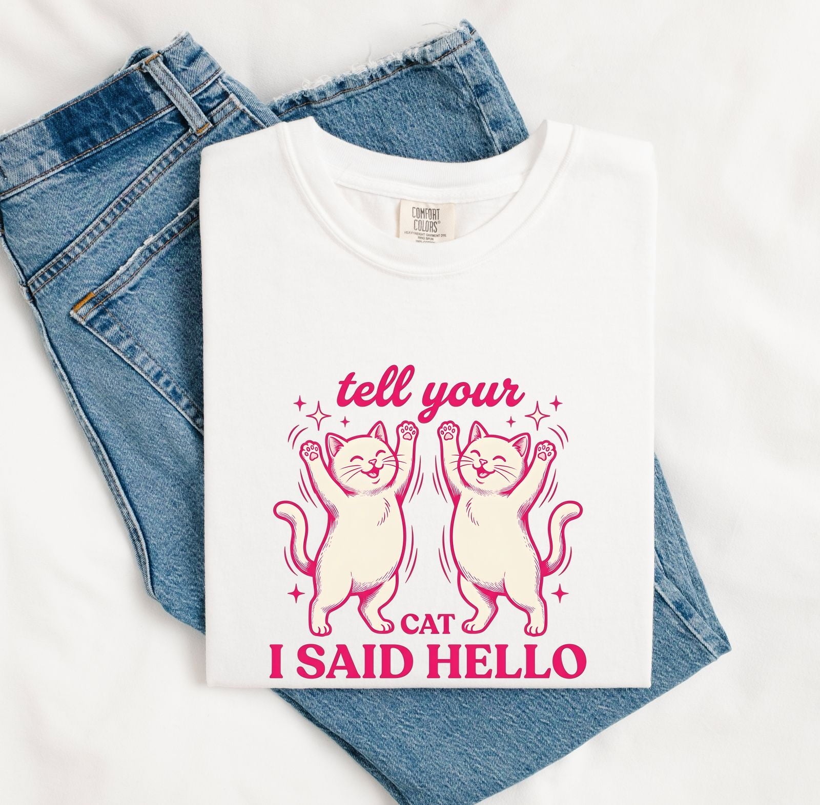 Smiling Cats Shirt for Women – Doodle Cartoon Glimmers Humor Kitten Graphic Tee