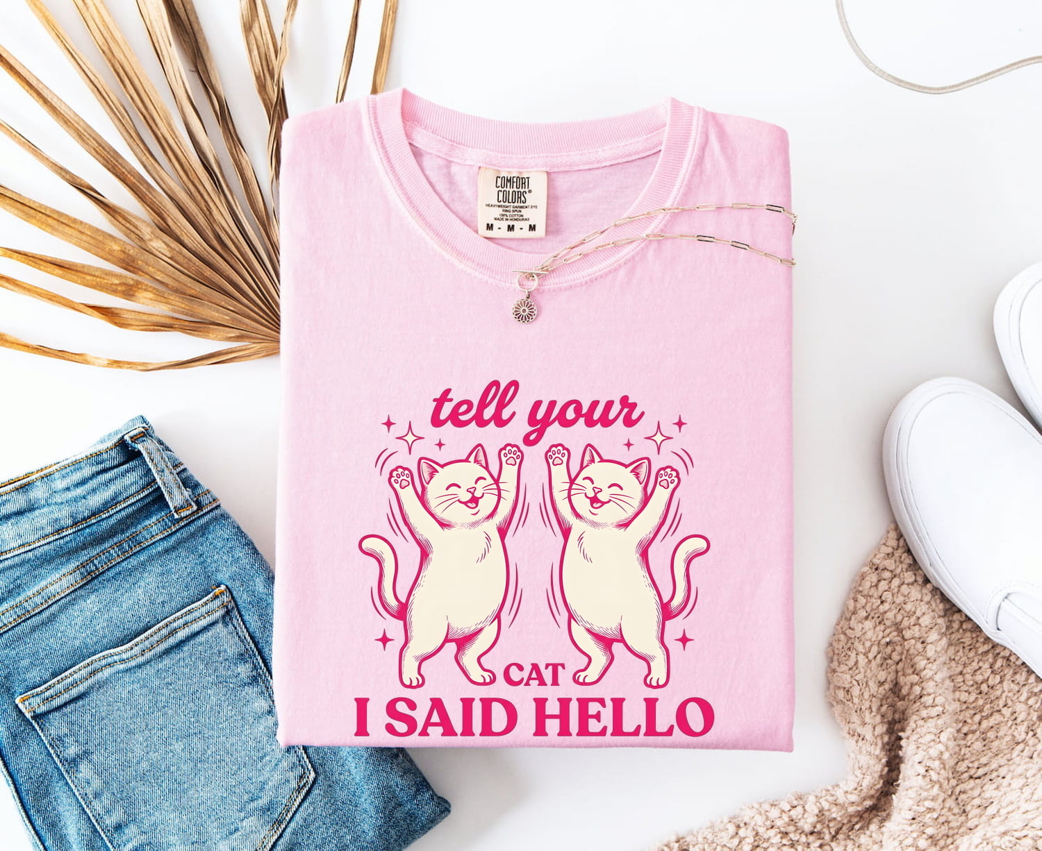 Smiling Cats Shirt for Women – Doodle Cartoon Glimmers Humor Kitten Graphic Tee