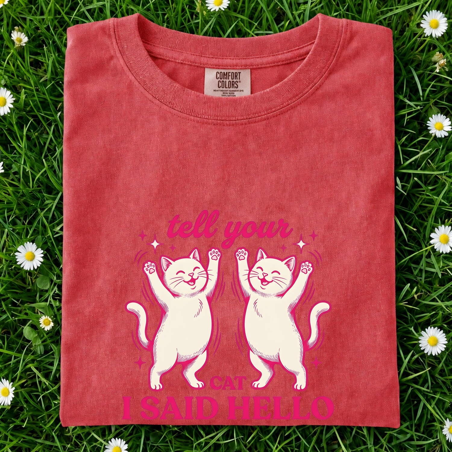 Smiling Cats Shirt for Women – Doodle Cartoon Glimmers Humor Kitten Graphic Tee