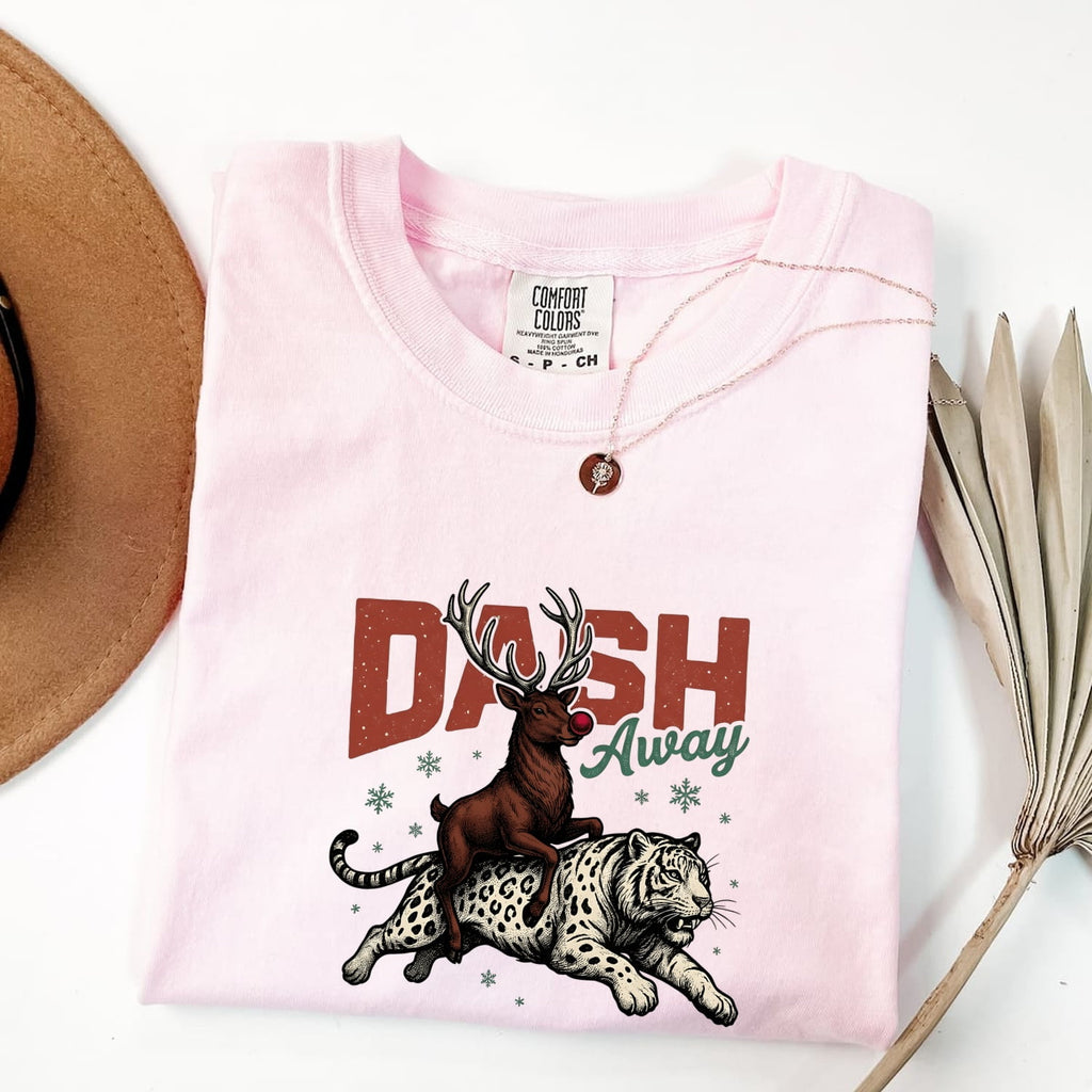 Elk Frost Feline Shirt Christmas Creatures Gift Women Antique Tee Cat T-Shirt Xmas Fan Vintage Tshirt Beast Graphic Outline Ice Tshirt