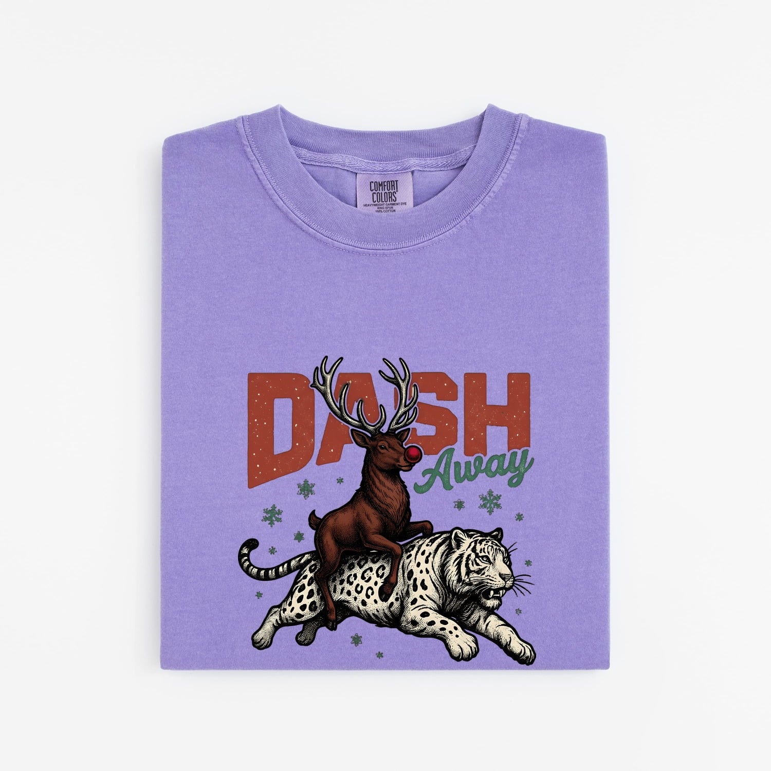 Elk Frost Feline Shirt Christmas Creatures Gift Women Antique Tee Cat T-Shirt Xmas Fan Vintage Tshirt Beast Graphic Outline Ice Tshirt